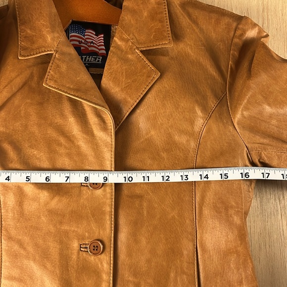 USA Rustic Lined Leather Jacket Women’s Medium Color Butterscotch Tarnished Worn - Picture 9 of 10